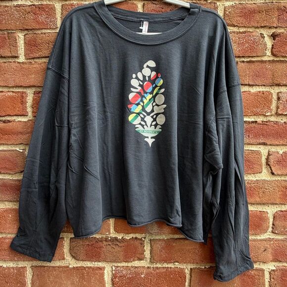 Free People Tops - Free People Movement Inspire Layer Top Long Sleeve black logo XL NEW